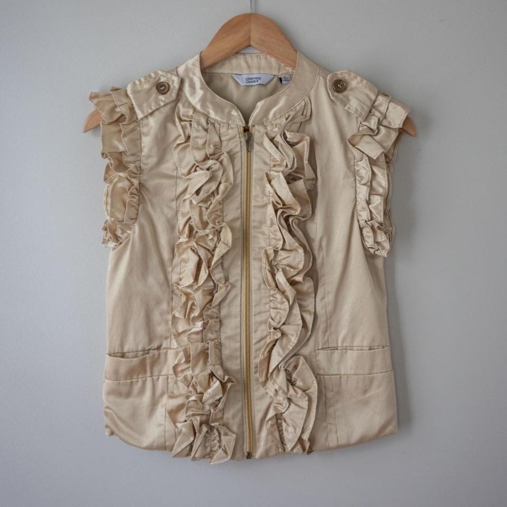 Charming Charlie Champagne Zip Up Top